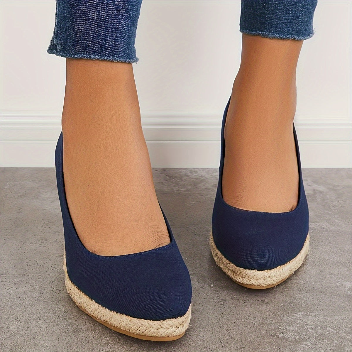 Slip On Platform Espadrilles Wedge Heels Sandals