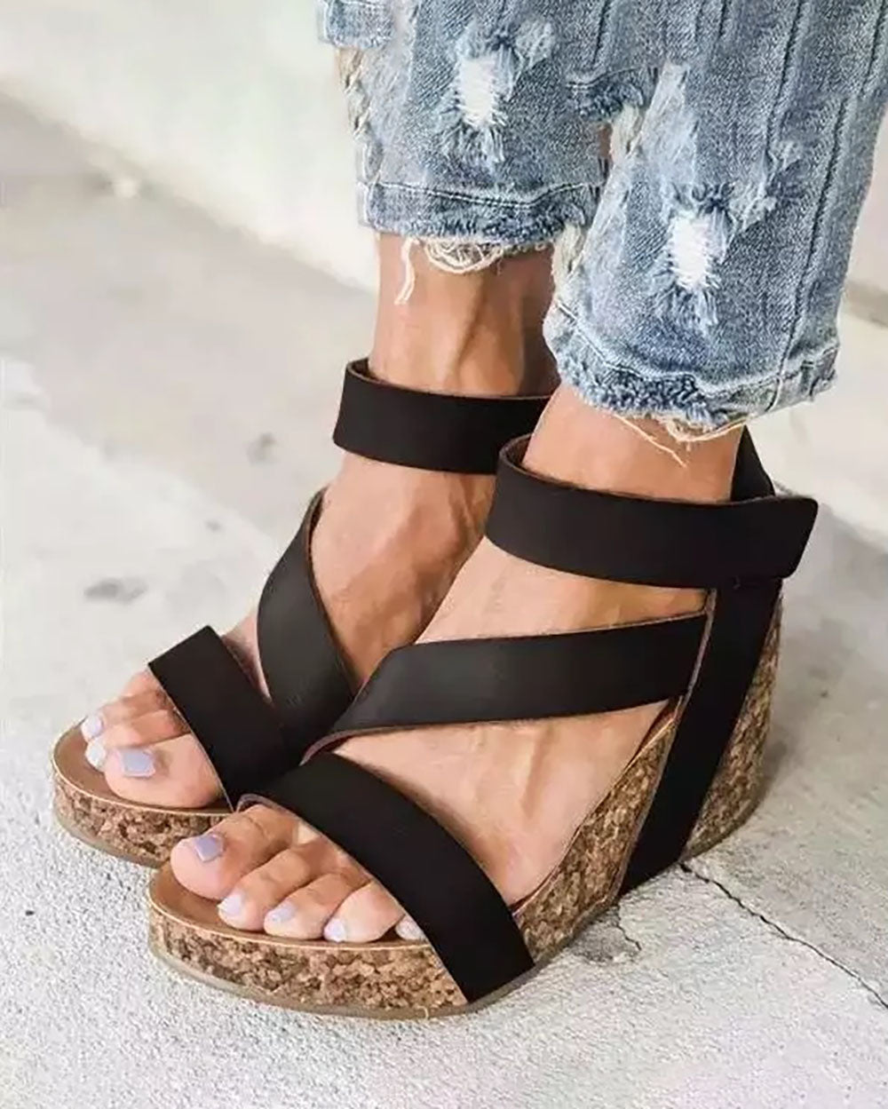 Easy Life Velcro Wedge Sandals