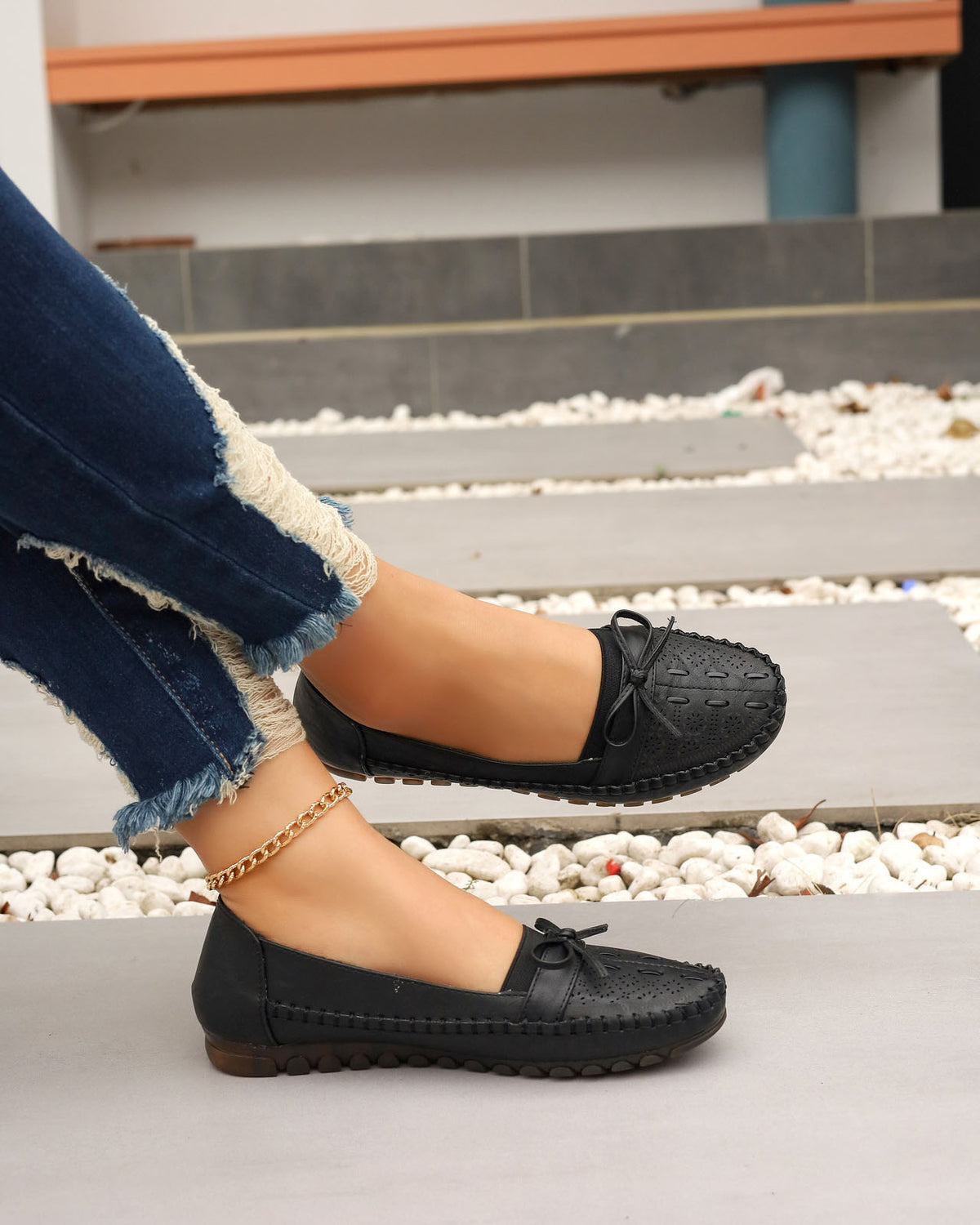 Starlit Nights Perforated Woven Loafers