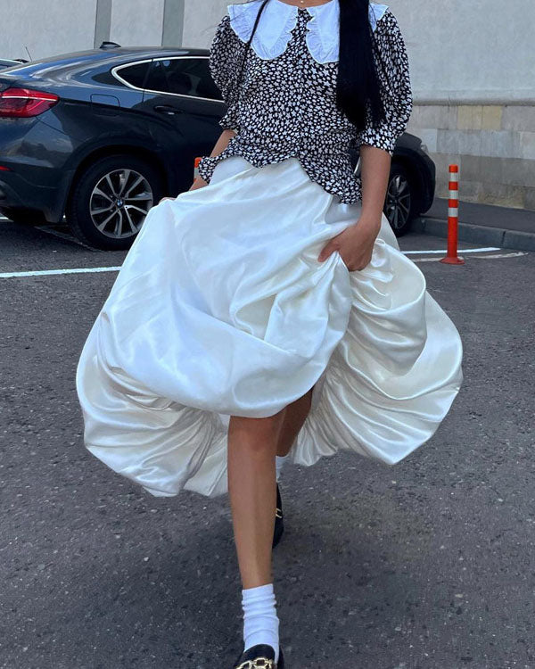 High-waisted vintage satin tutu skirt