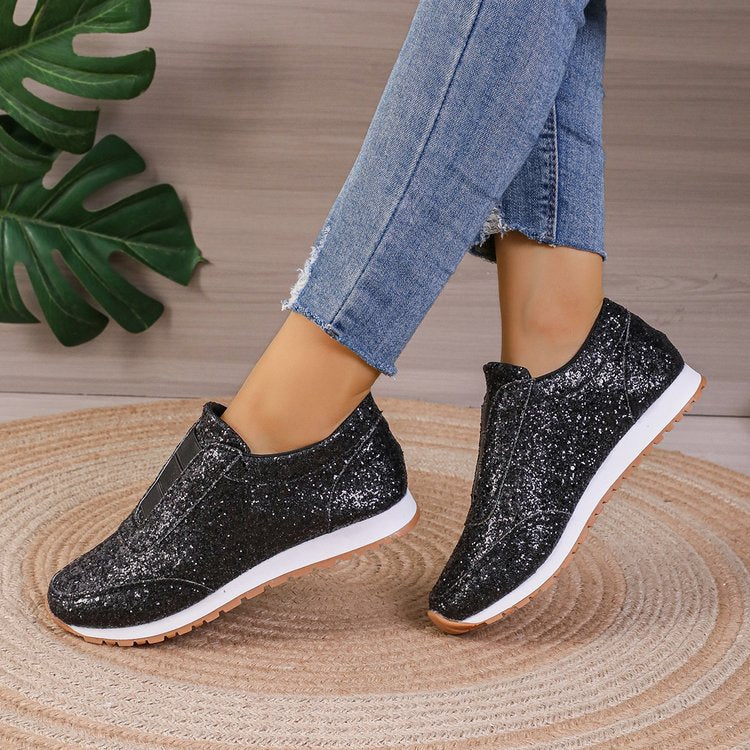 Starry Sequins Slip On Sneakers