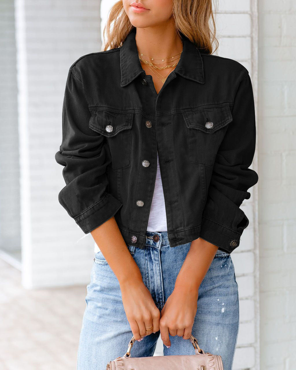 Classic Cropped Denim Top