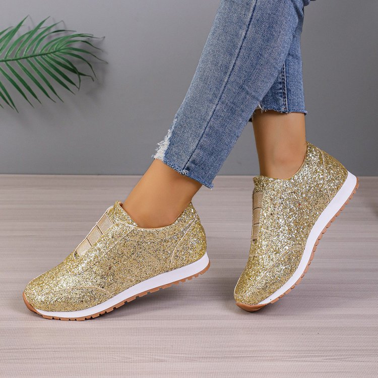 Starry Sequins Slip On Sneakers