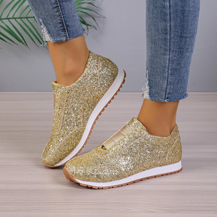 Starry Sequins Slip On Sneakers