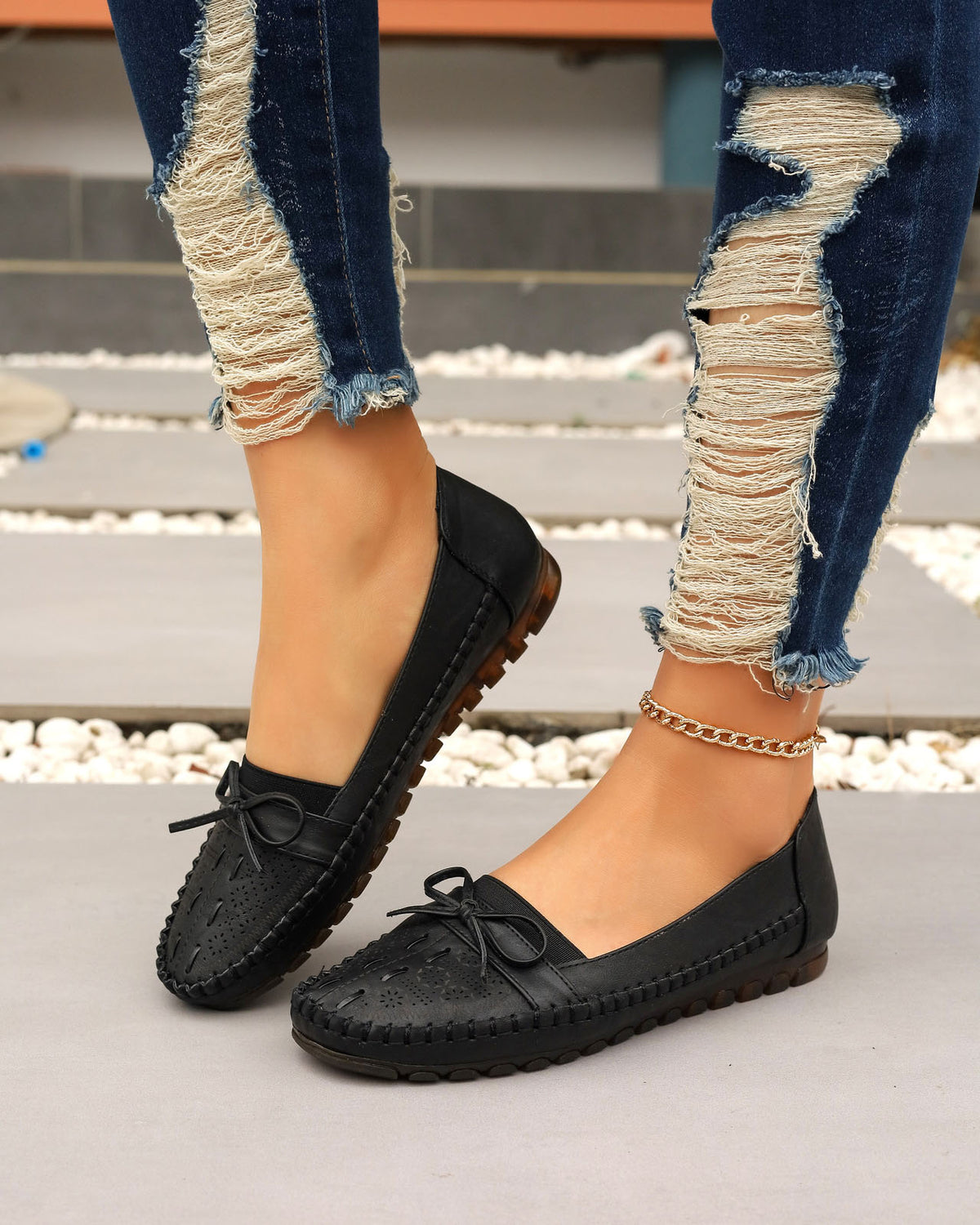 Starlit Nights Perforated Woven Loafers