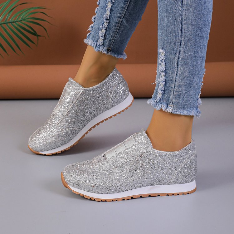 Starry Sequins Slip On Sneakers