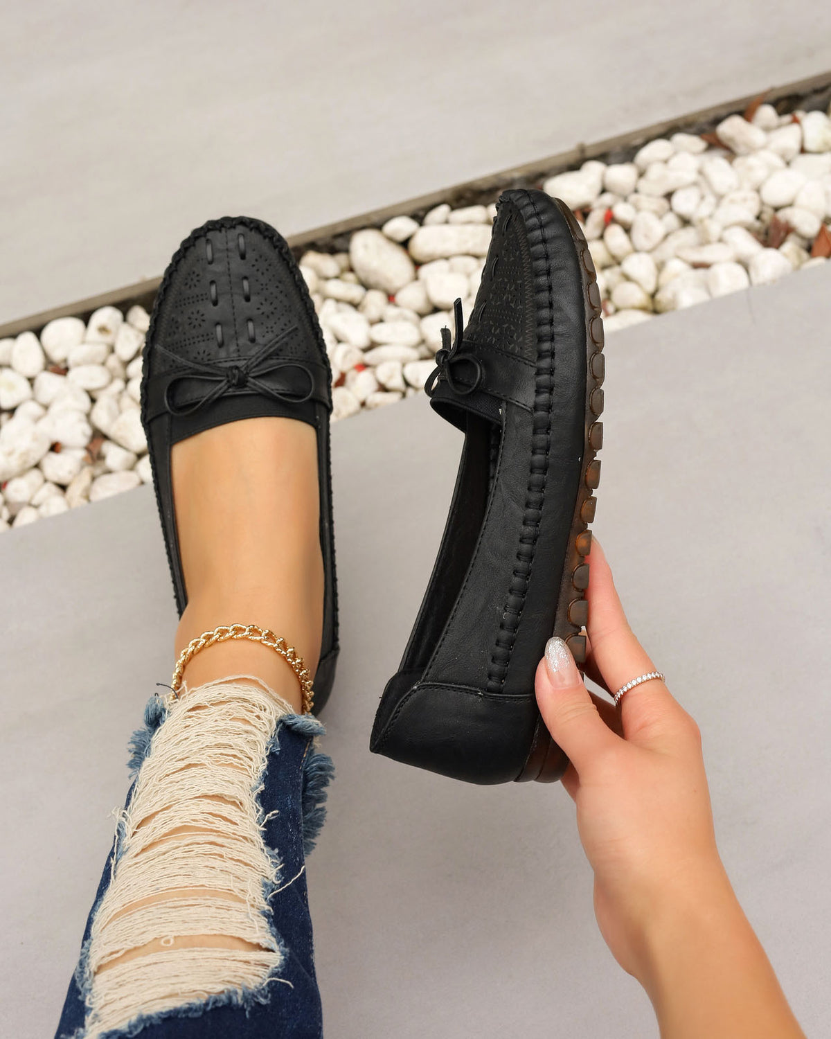 Starlit Nights Perforated Woven Loafers