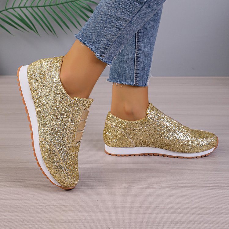 Starry Sequins Slip On Sneakers