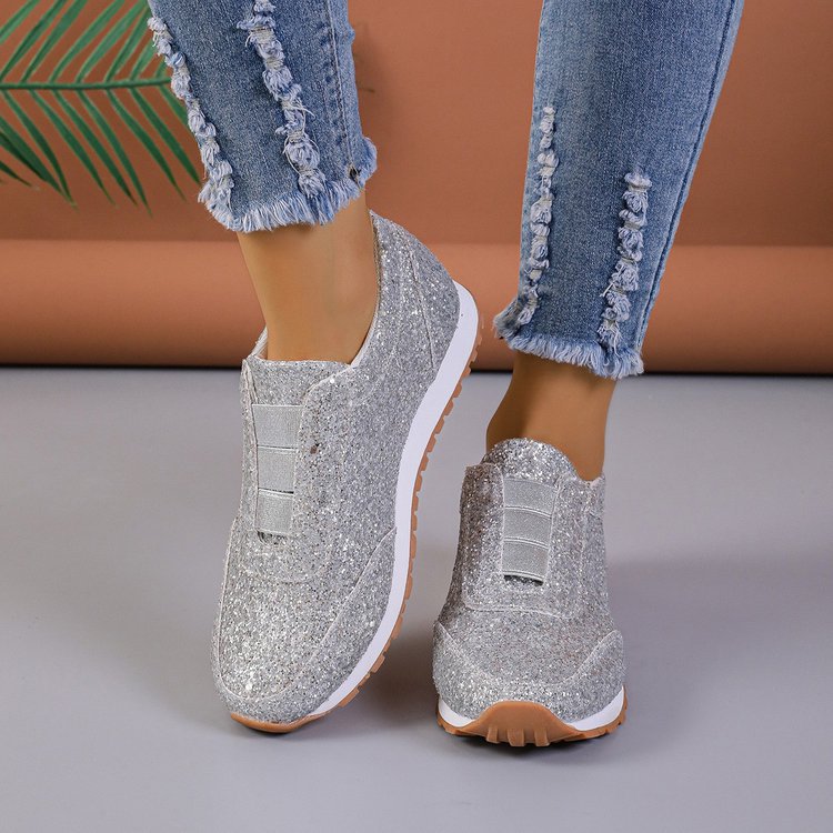 Starry Sequins Slip On Sneakers