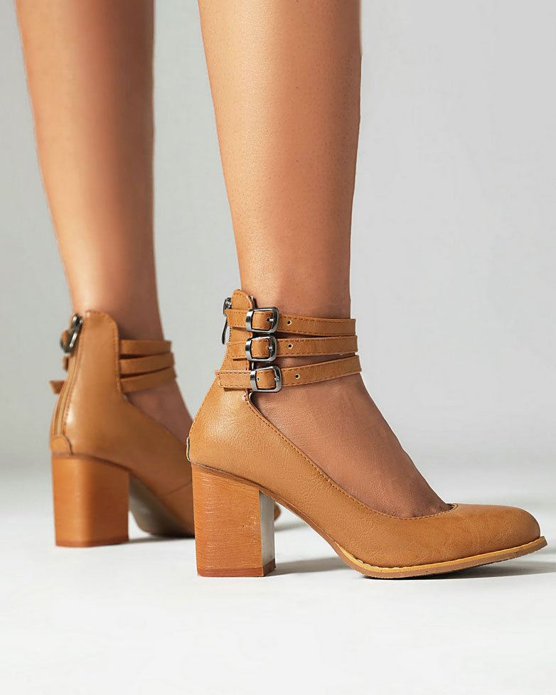 One-Strap Chunky Heel Mary Jane Sandals