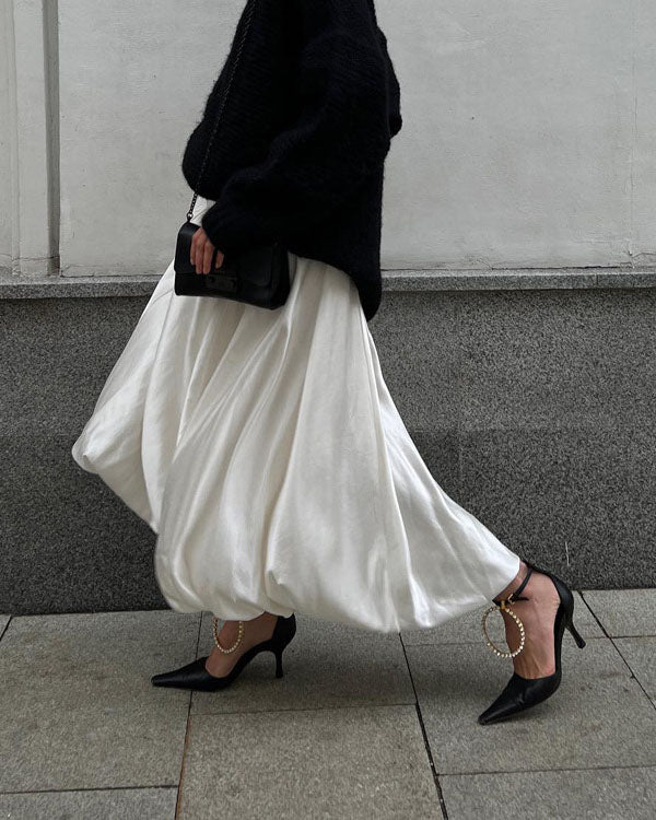 High-waisted vintage satin tutu skirt