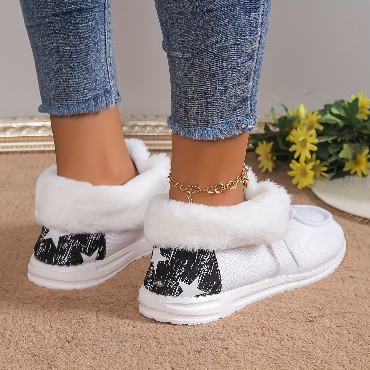 Plush Lined Warm & Cozy Slip On Canvas Shoes