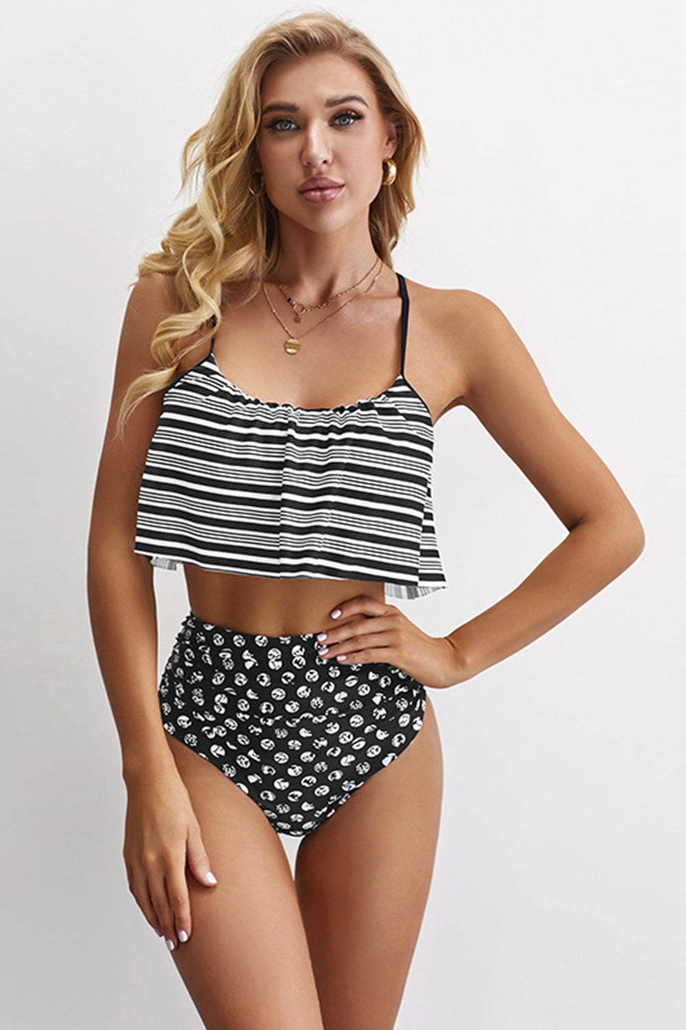 Sling Stripe Pad Bikini Set