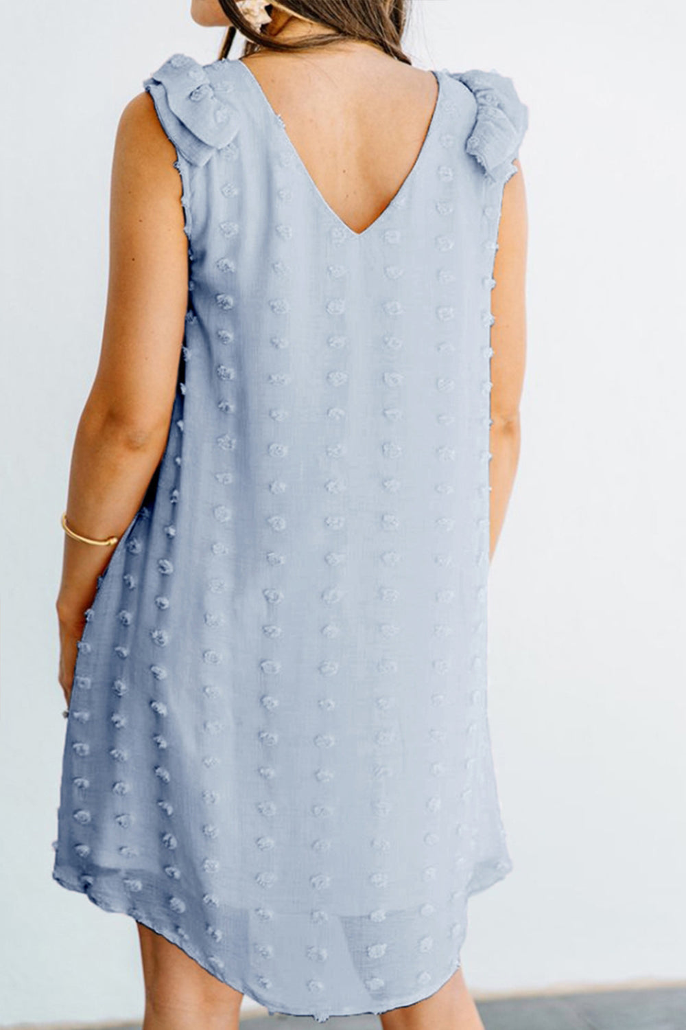 Ruffled Jacquard Chiffon Dress