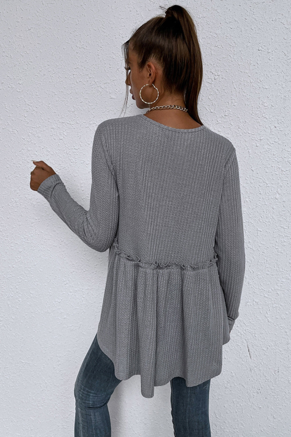 Parchwork Irregular Long-Sleeved T-Shirt