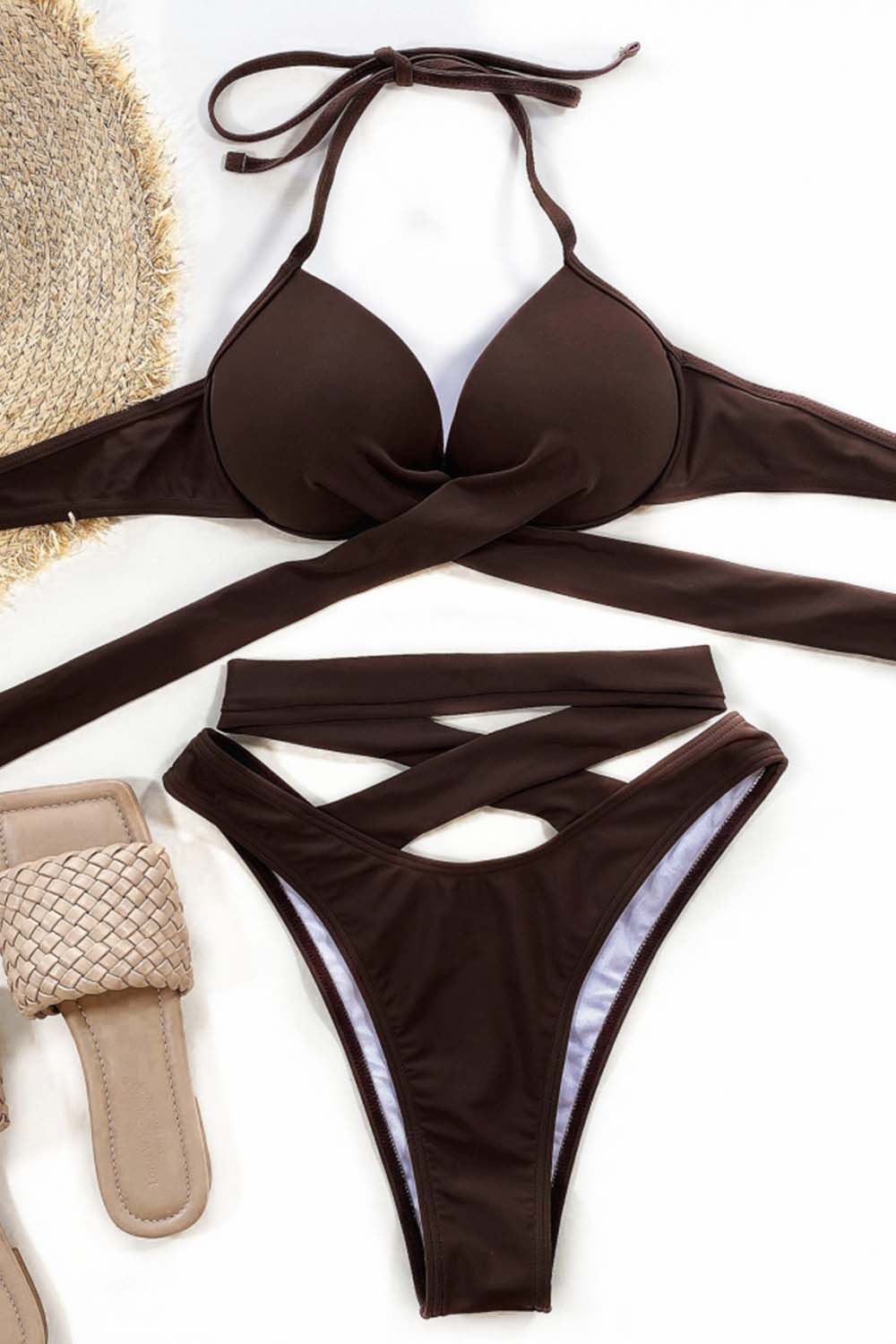 Brown Strappy Bikini