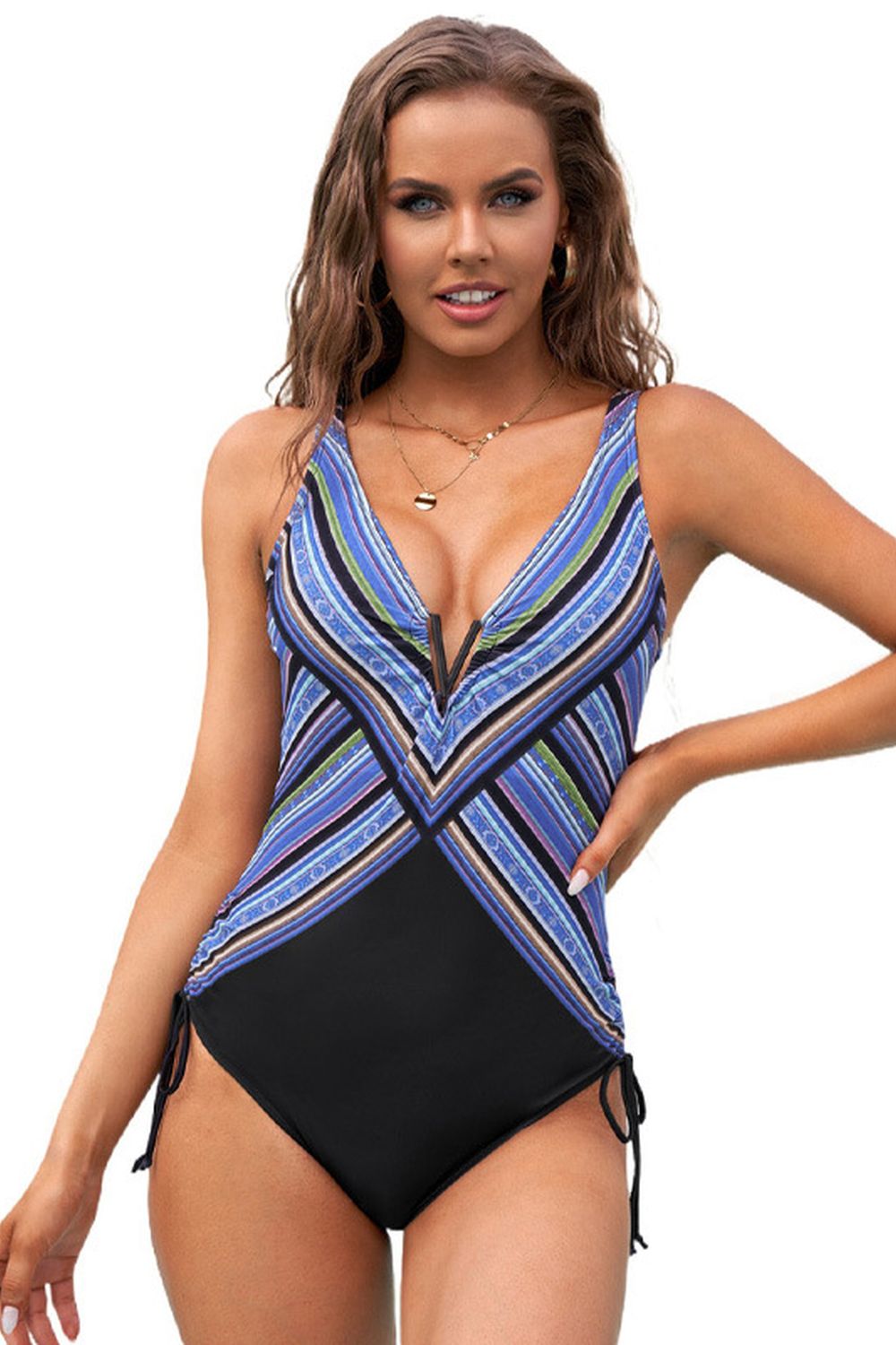 Print Slim One-Piece Swimsuit