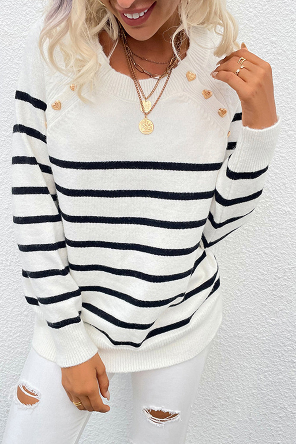 Striped Knit Pullover