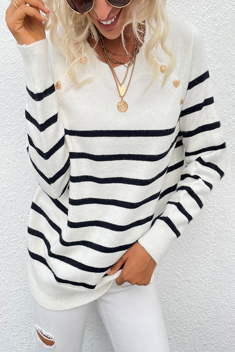 Striped Knit Pullover