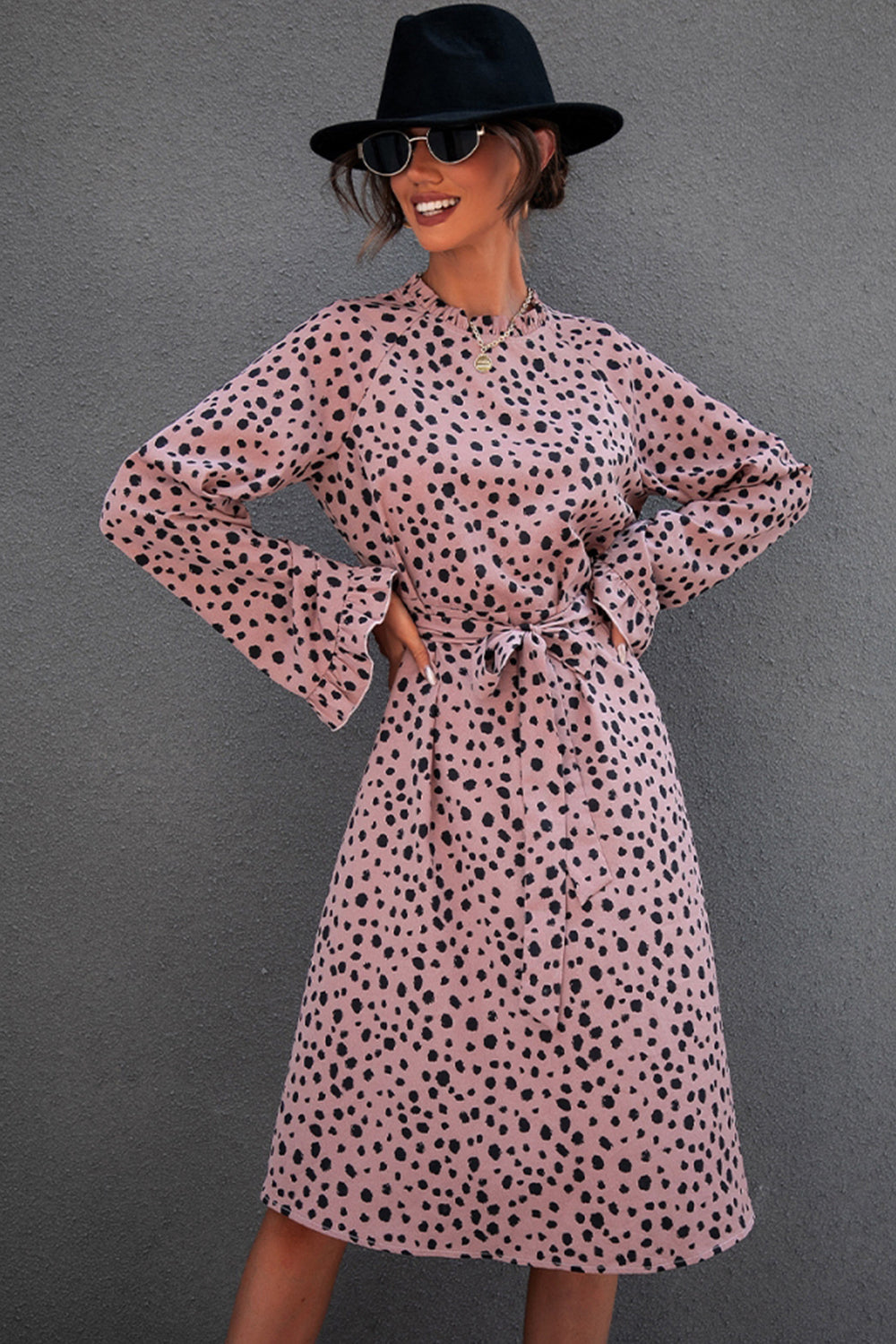 Long-Sleeved Printed Dress