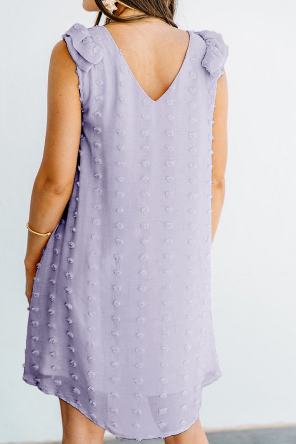 Ruffled Jacquard Chiffon Dress