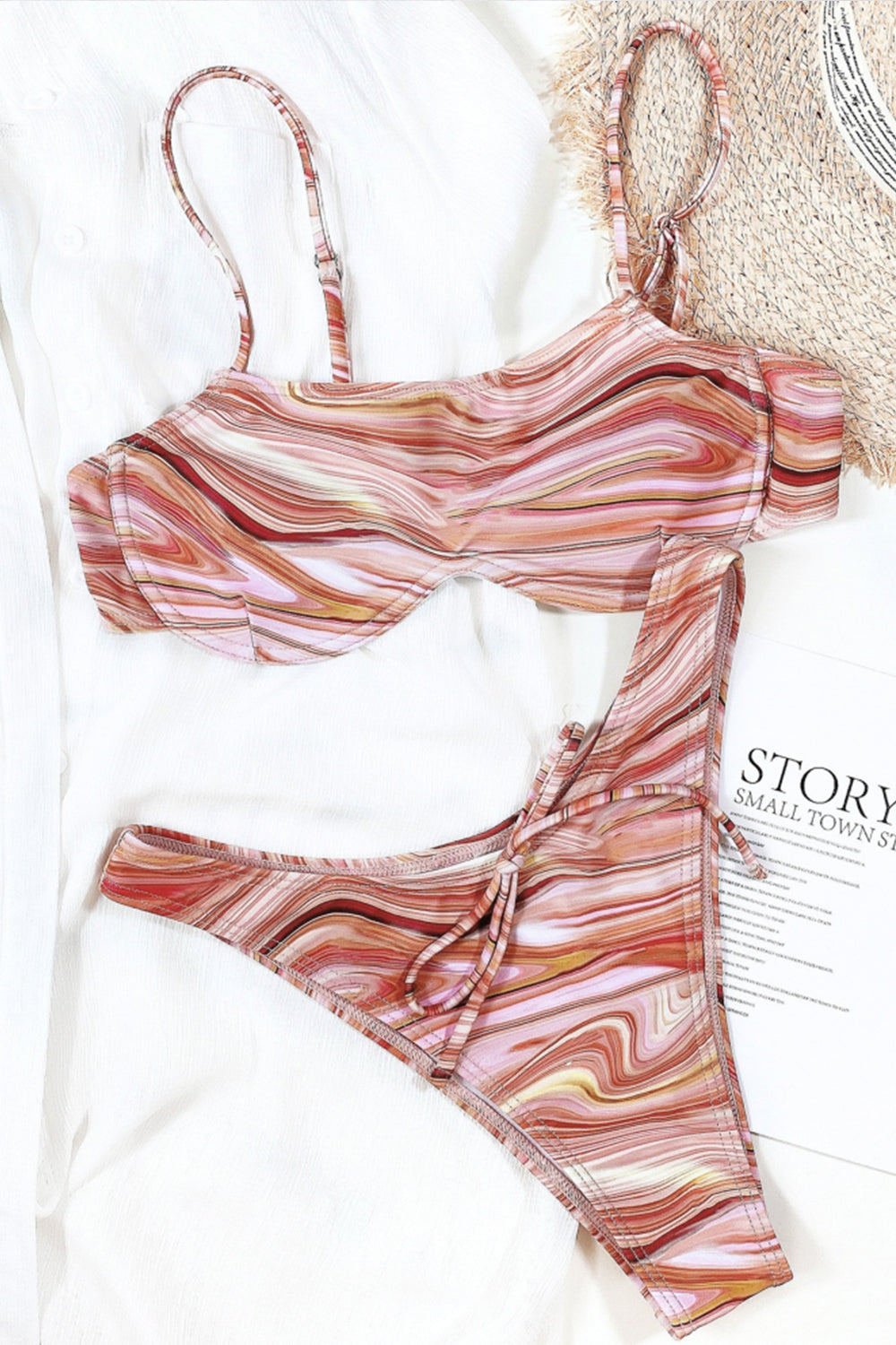 Water Ripple Print Bikini