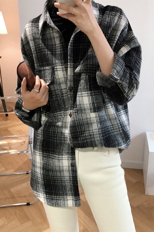 Brushed Plaid Pocket Shirt