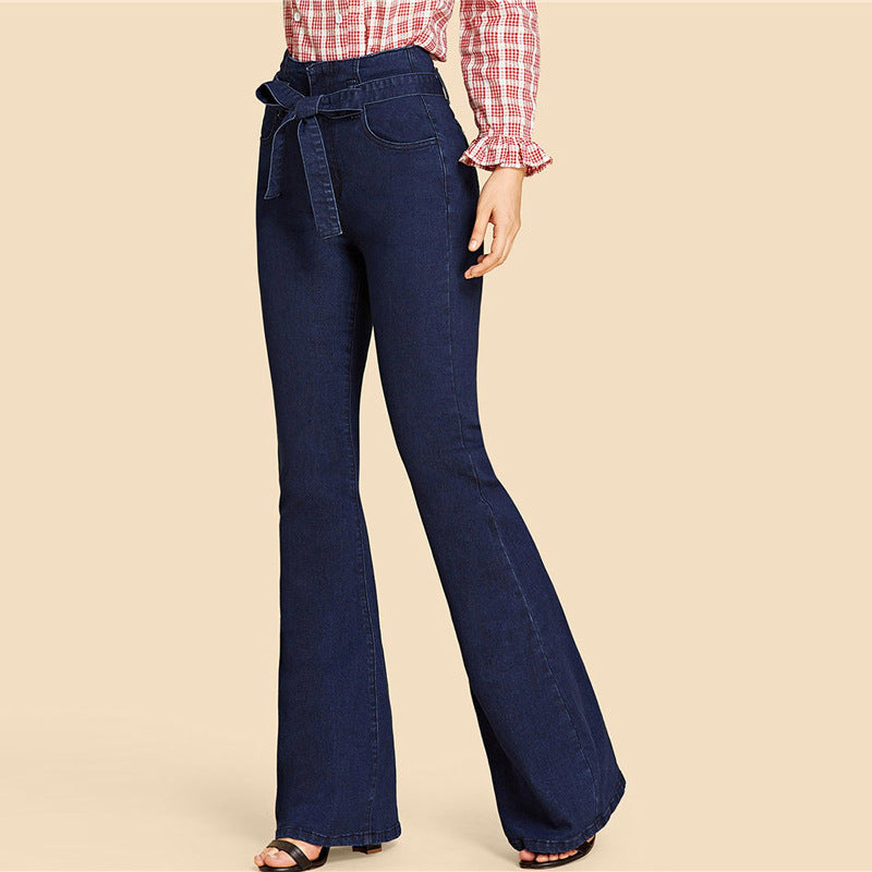 Streetwear Belt Wide-leg Jeans