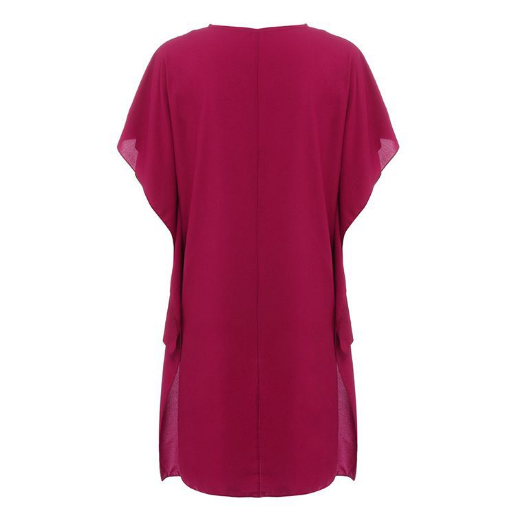 Asymmetric V-neck Loose Raglan Top