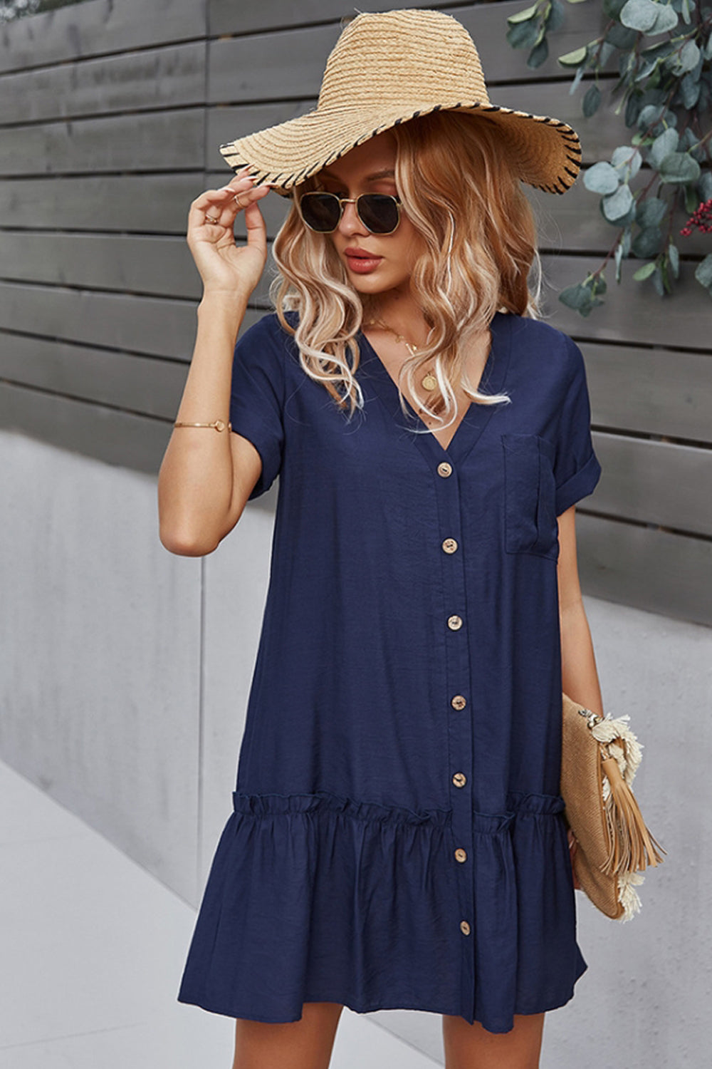 Short Sleeve A-Line Dress