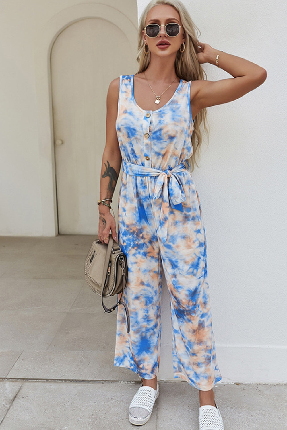 Tie-Dye Tie Jumpsuit