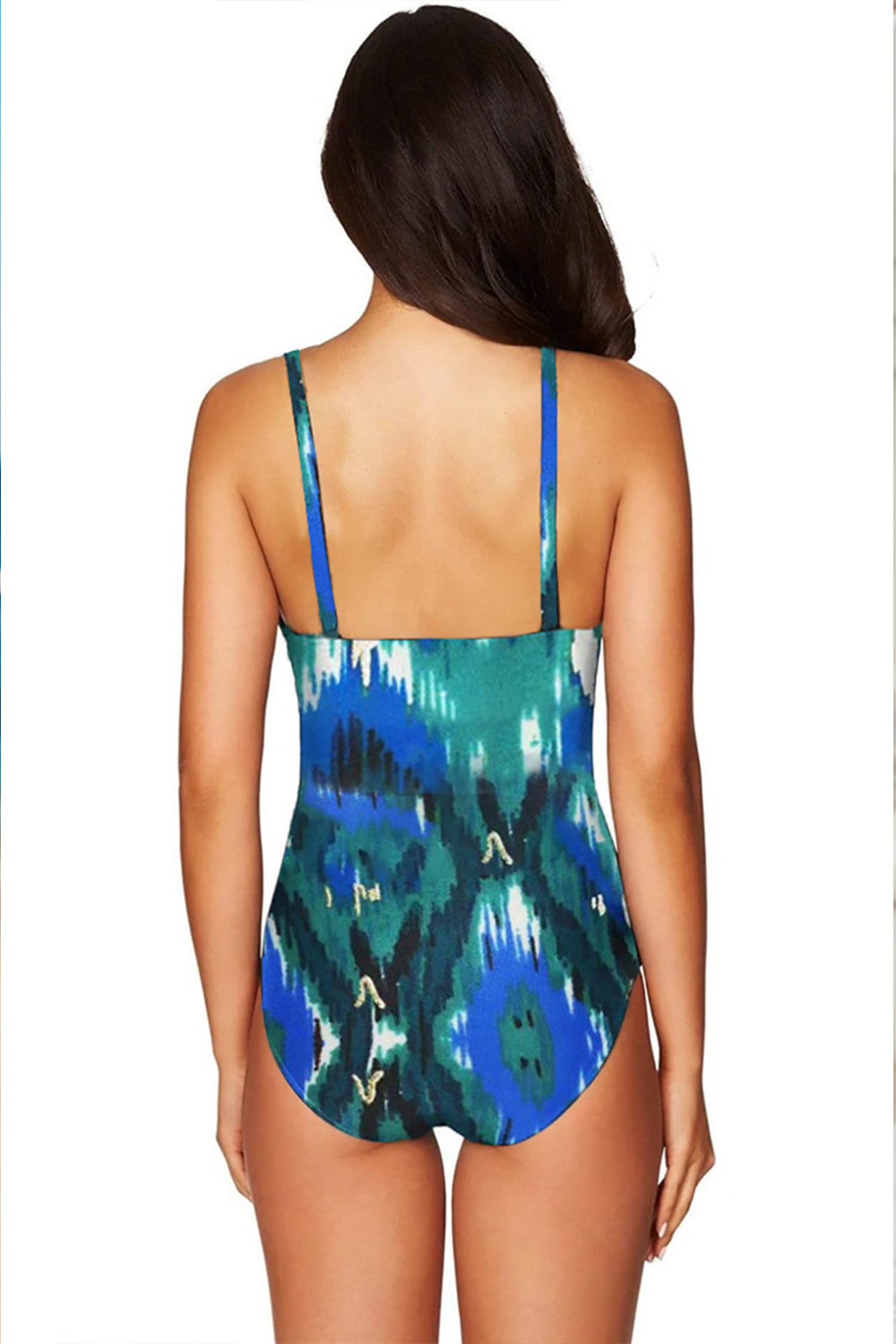 Deep V Solid Color Triangle Swimsuit