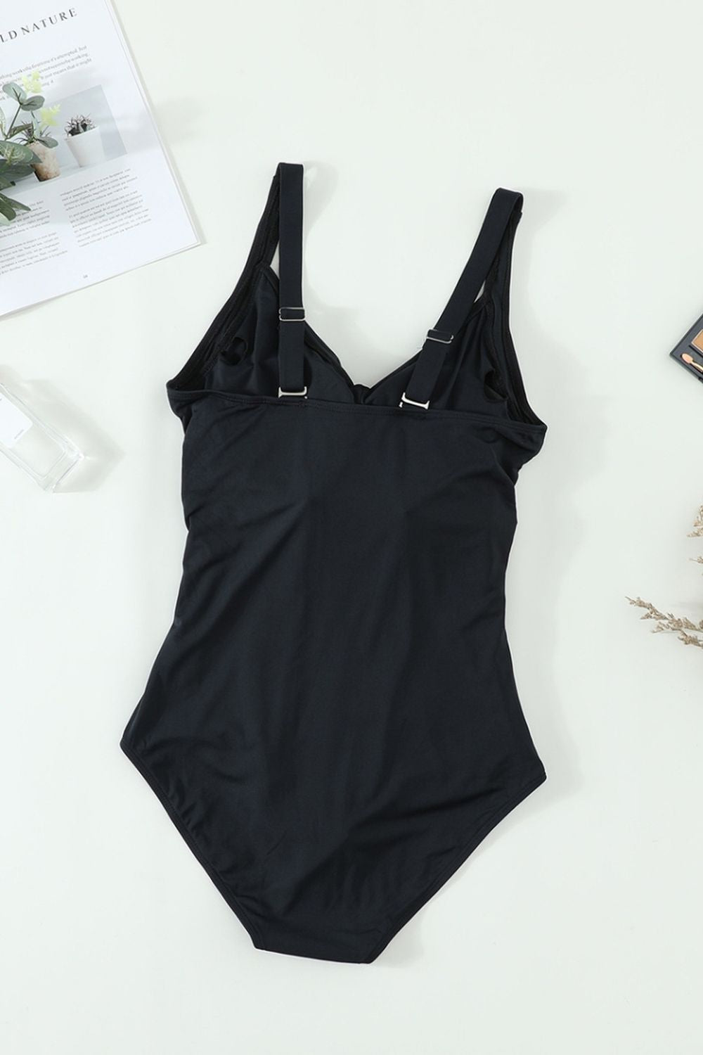 Sling Solid Color Triangle One-Piece Swimsuit