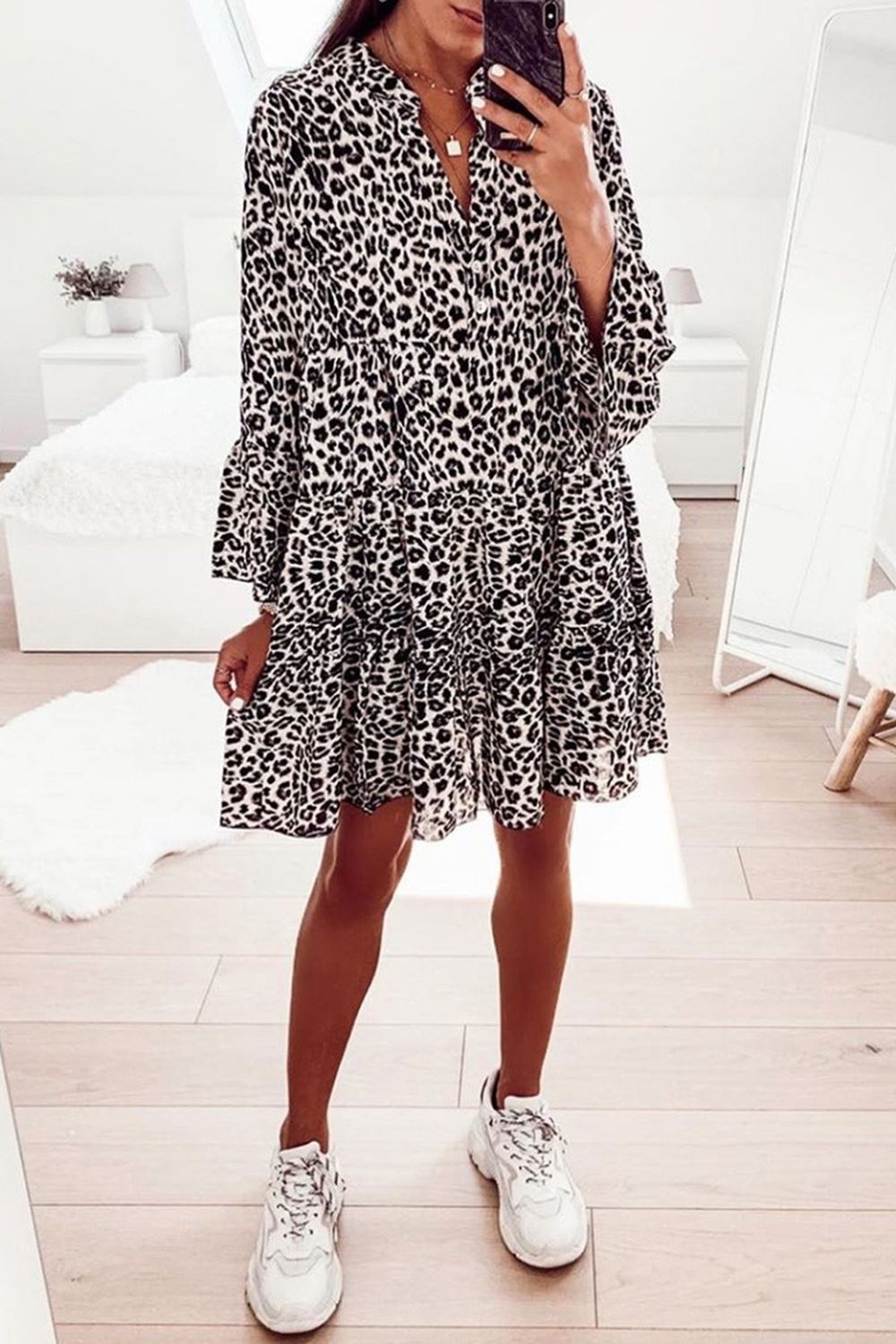 Oversized Leopard Loose Dress