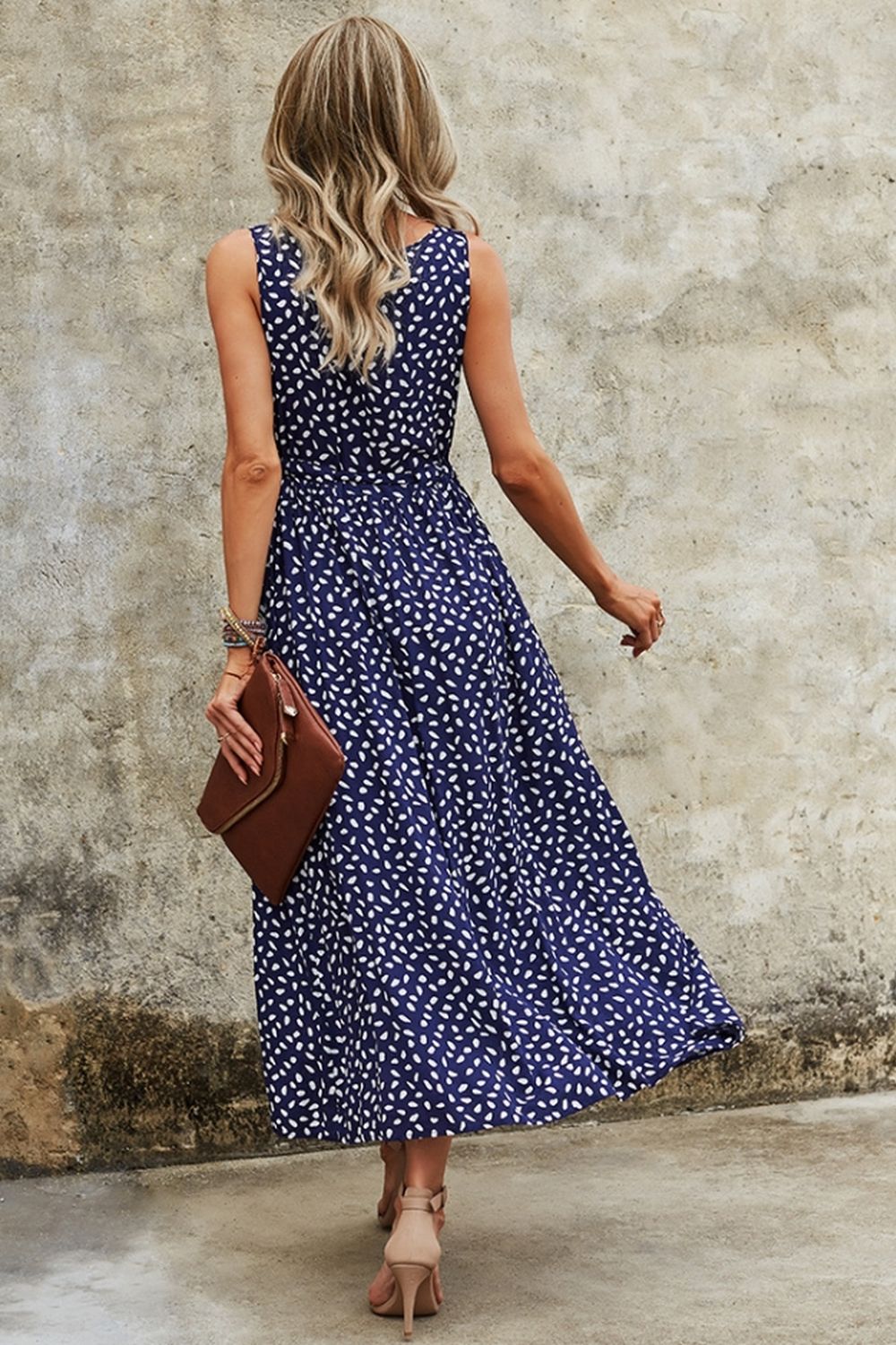 Polka Dot Sling Maxi Dress