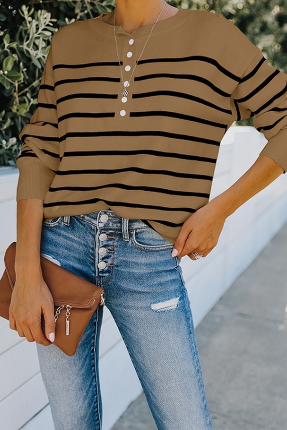 Long-Sleeved Striped Sweater