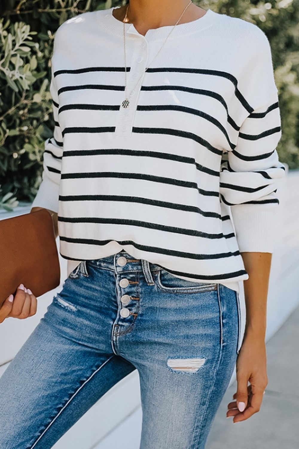 Long-Sleeved Striped Sweater