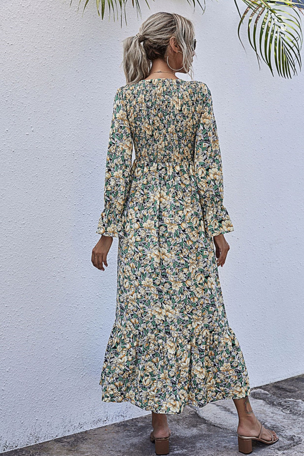 Printed Polka Dot Long Sleeve Dress