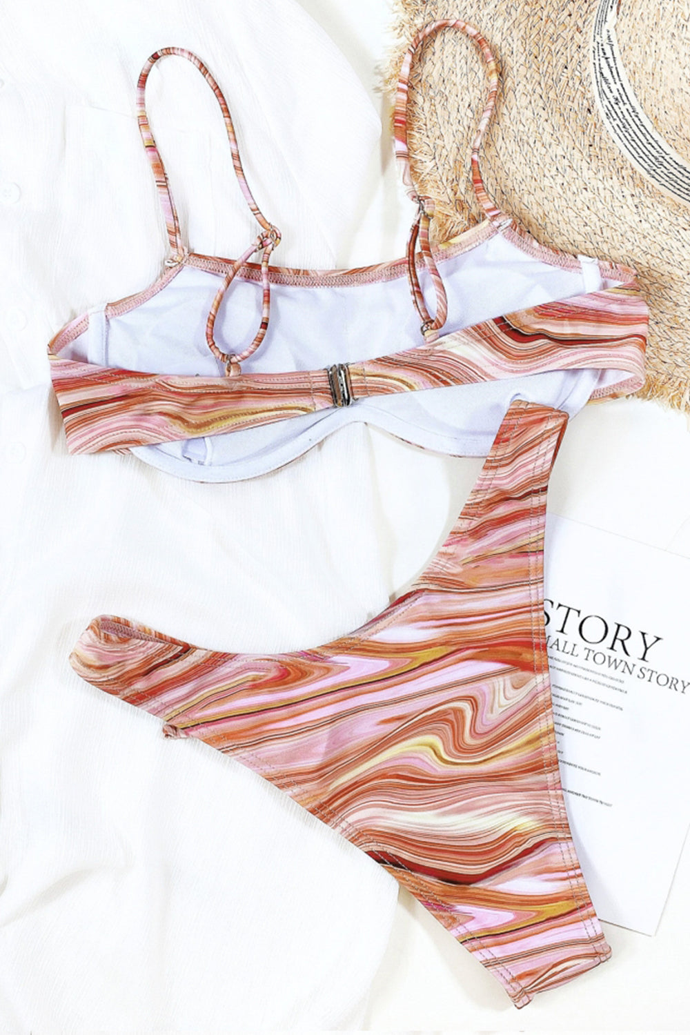 Water Ripple Print Bikini