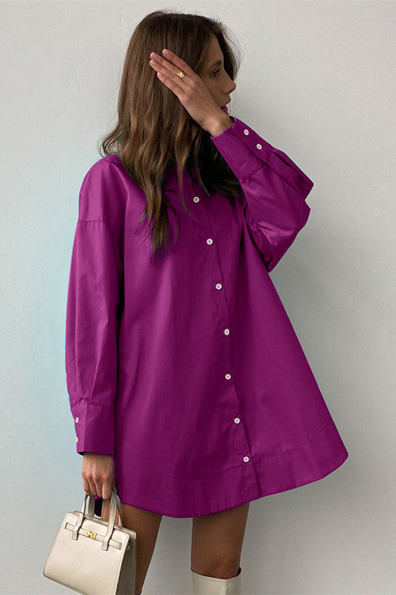 Mid-length loose Purple Shirt