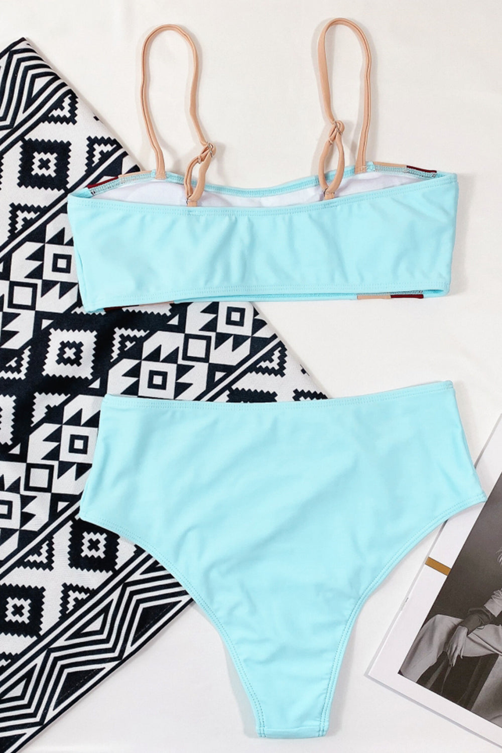 Patchwork High-Waisted Bikini