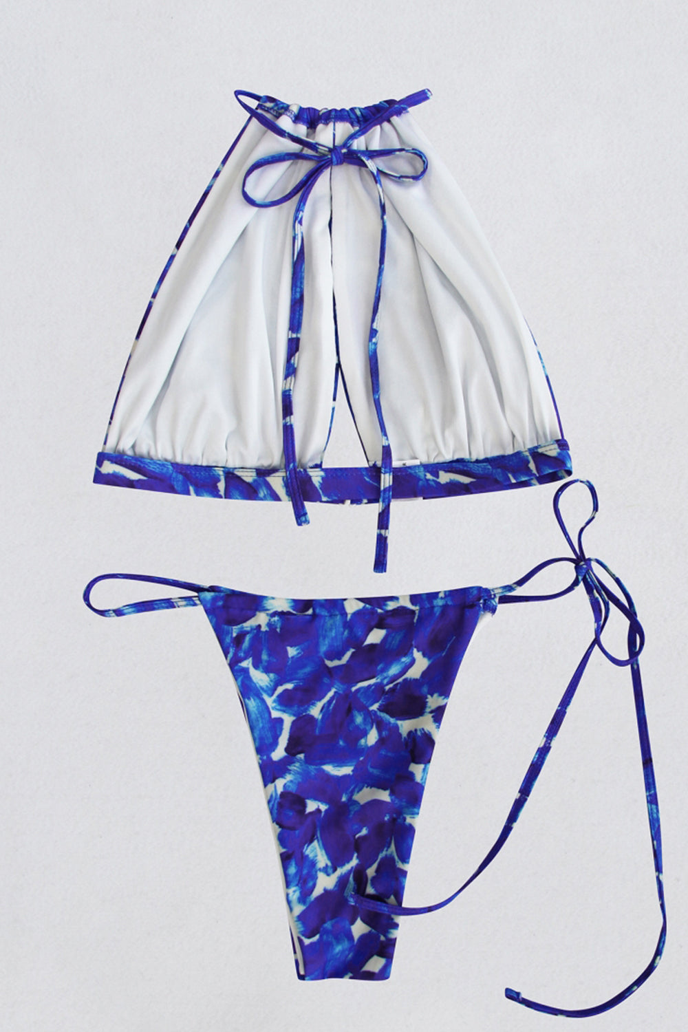 Hollow Strap Print Bikini 