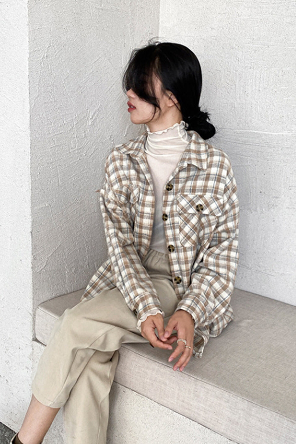 Vintage Fleece Plaid Thickened Shirt