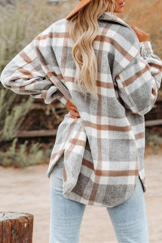 Chaqueta de abrigo de tweed de tela a cuadros vintage