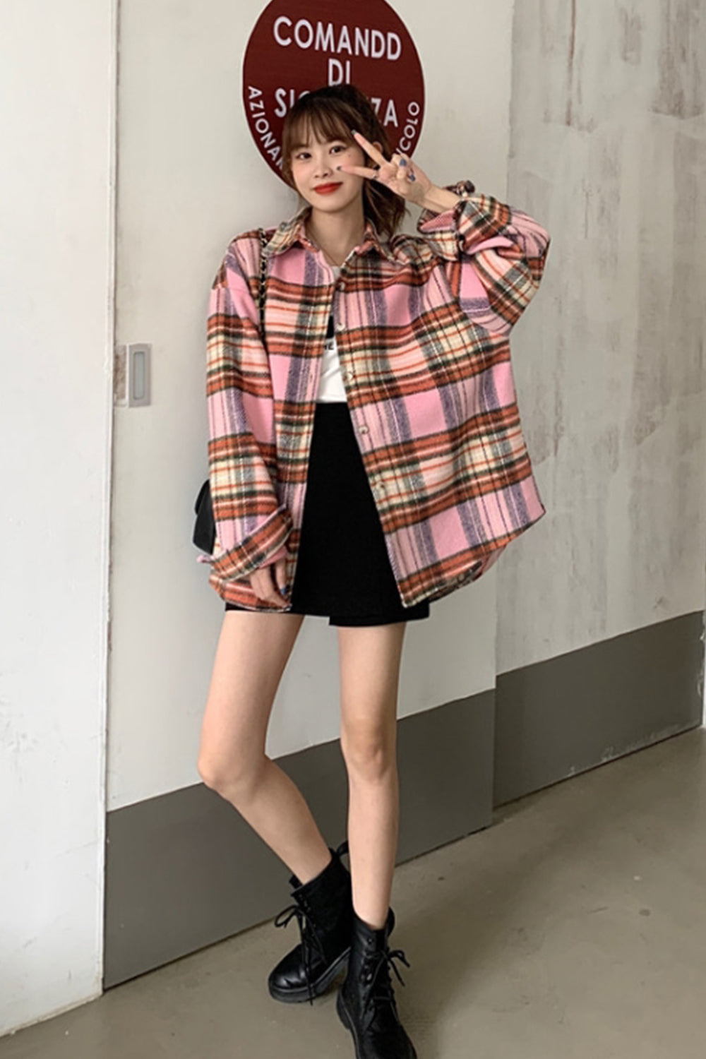 Vintage Plaid Tweed Coat