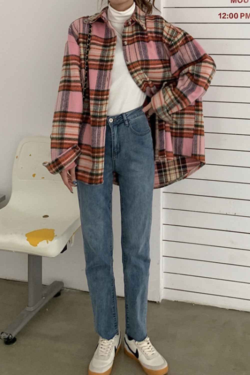 Vintage Plaid Tweed Coat