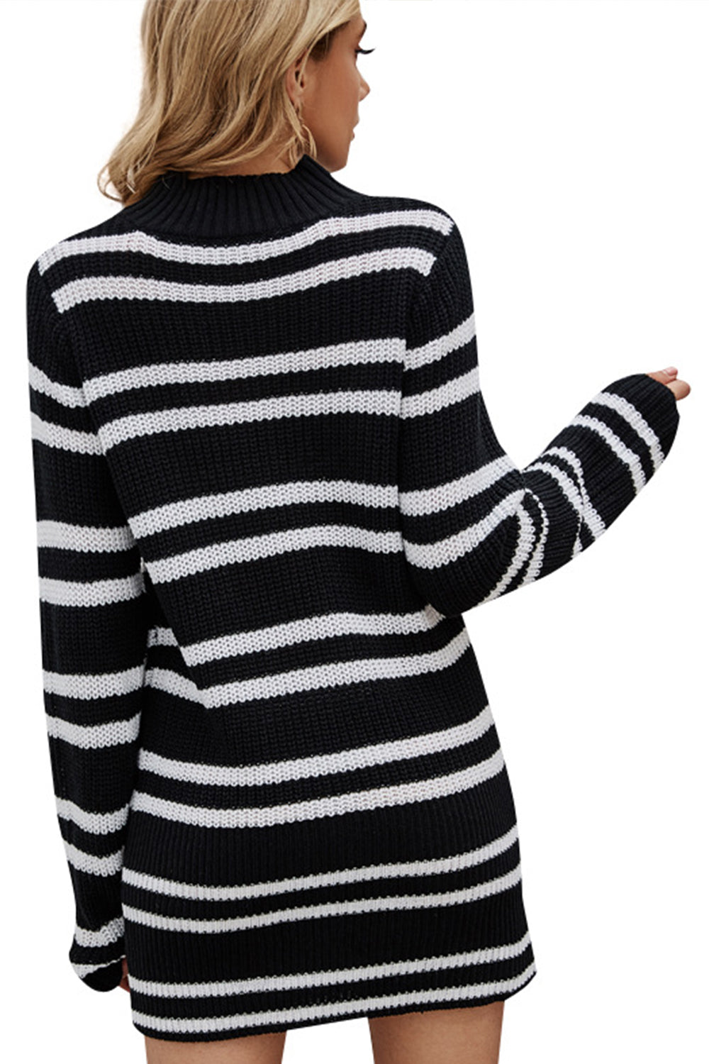 Striped Contrast Hole Knitted Pullover