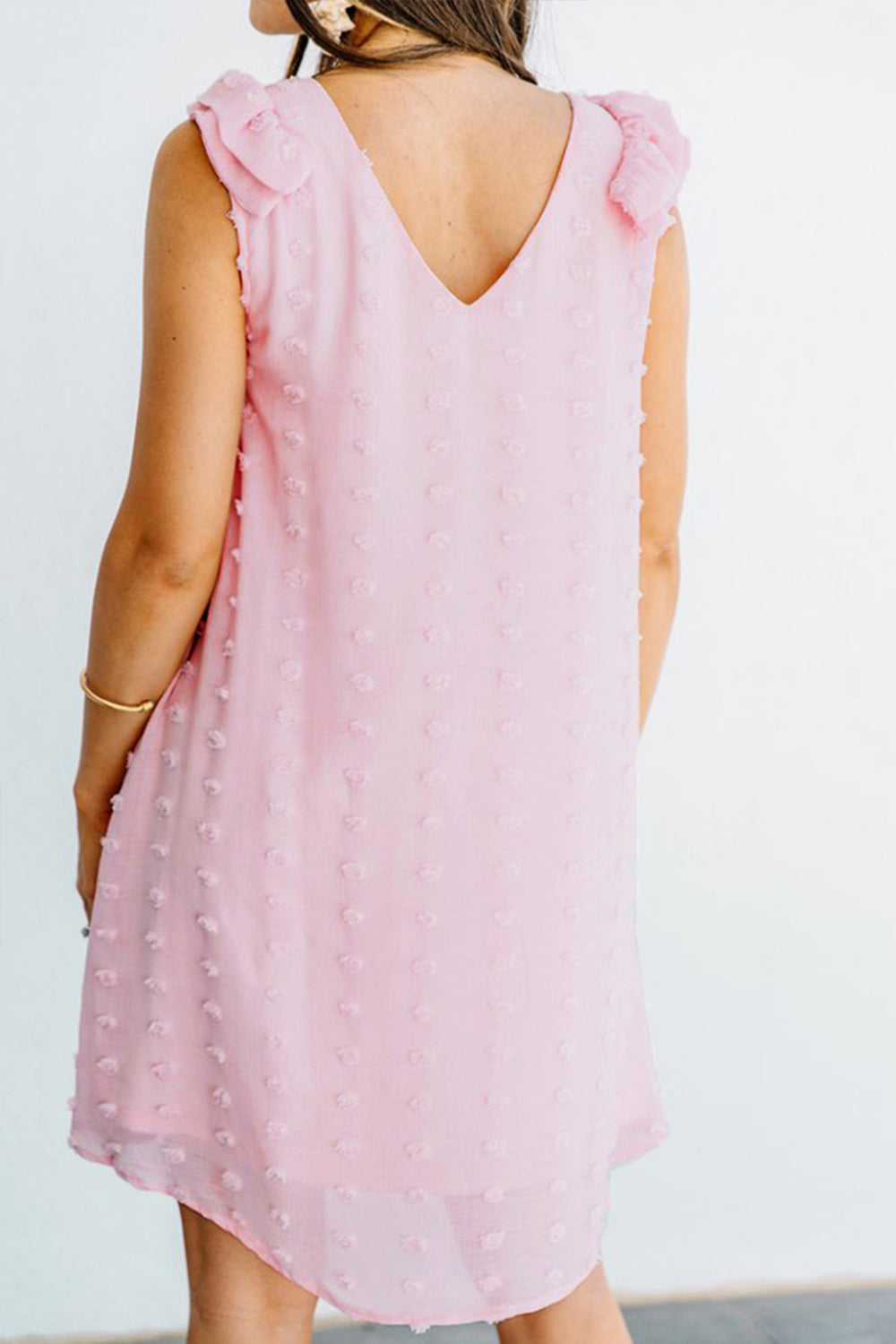 Ruffled Jacquard Chiffon Dress