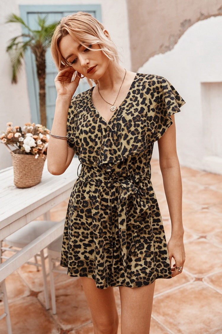 Leopards Ruffled Romper