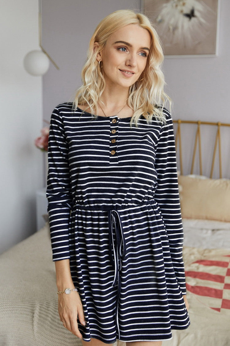 Striped Buttons Romper